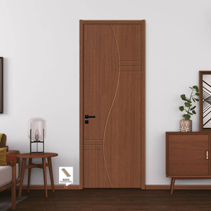 Puerta de Apartamento de Alto Rendimiento, Impermeable, Anti-termitas, Ecológica, Duradera, Moderna, con Acabado de Madera de Roble y Teca, Recubierta con Película de PVC WPC - Product Image 6
