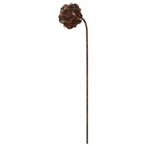 Piquet de jardin en métal rouillé à tige unique, décoration minimaliste pour l'extérieur, accent décoratif pour plantes - Product Image 1