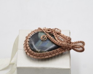 Ametrine Pear Copper Wire Wrapped Pendant | Natural Ametrine Gemstone Handmade Jewelry | Free Size Healing Crystal Pendant - Product Image 1