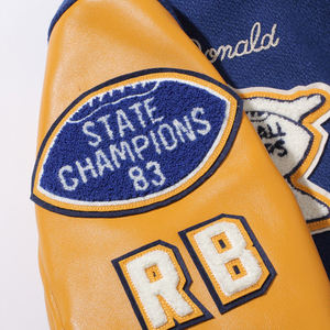 Blouson Bomber Bleu Brodé Rapid Sports pour Homme, Manches en Toile Vintage, Manteau de Baseball Universitaire pour Femme, Coupe Oversize Letterman - Product Image 5