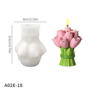 Moule en silicone pour bougie décorative en forme de bouquet de tulipes, de lys et de gypse, pour Pâques - Product Image 6