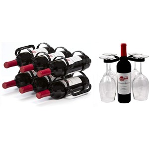 Soporte para Botellas de Vino de Madera de Mango con Ranuras para Copas |   Estante para Botellas Hecho a Mano al por Mayor - Product Image 5