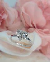 Bague solitaire en diamant de laboratoire en forme de cœur 2,5 carats finition or pour femme, idéale pour fiançailles, mariage, demande en mariage, anniversaire