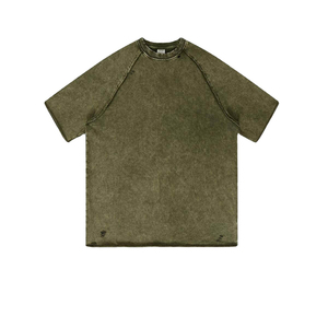 Camisetas de Hombre Oversize de Punto 100% Algodón Estilo Urbano Hip Hop con Estampado Lavado Ácido y Logo Personalizado Vintage al por Mayor - Product Image 4
