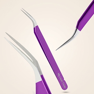 Pinces à cils en acier inoxydable à pointe en fibre pour l'extension des cils, isolation de précision, outils de beauté durables - Product Image 1