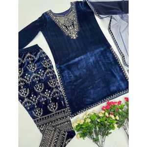 Hermoso conjunto de traje de fiesta para mujer con pantalón y Dupatta - Product Image 5