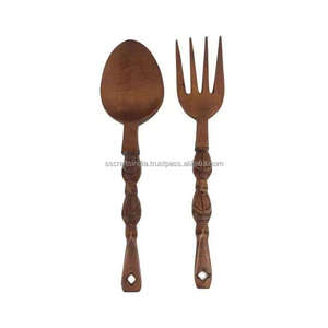 Hot Sale Customizable Professional Kitchen Home Elegant Wood <b>Salad</b> <b>Server</b> Set With Resin Handle for Home Use Handcrafted India - Product Image 4