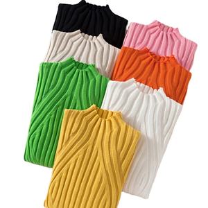 Suéter de punto para mujer, suéter de cuello alto Medio 2025, suéter de otoño e invierno, ropa de calle elegante ajustada sólida de manga larga - Product Image 3