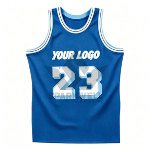 Camiseta de Baloncesto Azul Personalizada con Nombre y Número 23, Impresión Sublimada, Sin Mangas, para Adultos Unisex - Product Image 4