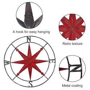 Brújula Redonda de Metal, Arte Decorativo de Pared, Escultura Colgante para Sala de Estar, Dormitorio, Oficina, Decoración del Hogar - Product Image 5