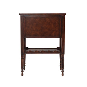 Zirea Traditional Solid Wood Nightstand Double Drawer <b>Bedside</b> Table with Open <b>Shelf</b> for Apartment Bedroom - Product Image 2