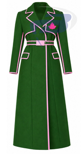 Alpha |   Kapa |   Manteau long en laine personnalisé pour femmes Alpha Sorority, trench ceinturé, style varsity, maxi, col cranté, manteau d'hiver pour femmes - Product Image 1
