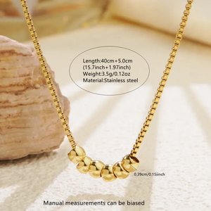 สร้อยคอรูปทรงเรขาคณิตสำหรับผู้หญิง ทำจากสแตนเลส 304 ชุบทอง 18K พร้อมสายแบบกล่อง - Product Image 6