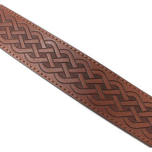 Correa de Cuero Marrón con Patrón de Nudo Celta Grabado, 1.5 Pulgadas de Ancho, con Broches, Cinturones Irlandeses Tartan Clan, Venta al Por Mayor de Fábrica - Product Image 4