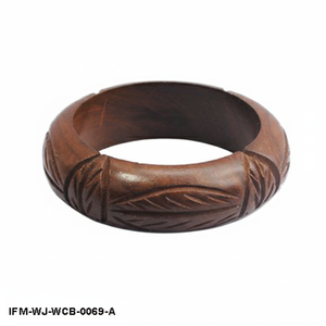 กำไลข้อมือไม้แกะสลักลายใบไม้ งานแฮนด์เมด  ไม้โรสวูดธรรมชาติ  สายรัดข้อมือสไตล์ชาติพันธุ์  เครื่องประดับไม้ชิ้นใหญ่สำหรับผู้หญิง - Product Image 5