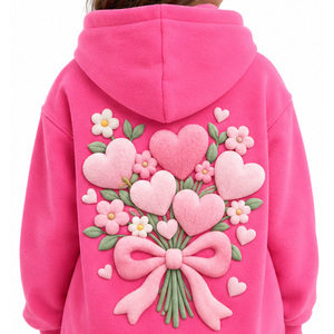 Sudadera con Capucha de Forro Polar para Niños, Color Rosa, Unisex, con Bolsillo Tipo Canguro, Puños Acanalados, Sudadera Cálida de Invierno, Fabricante y Proveedor Mayorista Personalizado - Product Image 6