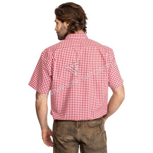 Chemises de fête Oktoberfest pour hommes à manches courtes, blanches et rouges, style bavarois, prix raisonnable, service OEM - Product Image 4