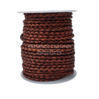 Bolo Tressé Vintage/Antique 100% Cordon en Cuir Pur Personnalisable Bijoux Accessoires Artisanat DIY Différentes Tailles de Couleurs Vente en Gros