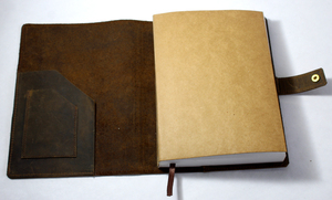 Carnet en cuir de luxe avec logo personnalisé - Agenda promotionnel scolaire de 100 pages avec ruban, journal de gratitude - Product Image 3