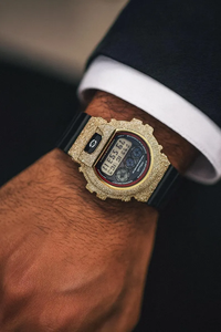 Montre analogique-numérique LED étanche et résistante aux chocs de style hip-hop pour homme, inspirée de G-Shock, en acier inoxydable de qualité supérieure avec moissanite - Product Image 6