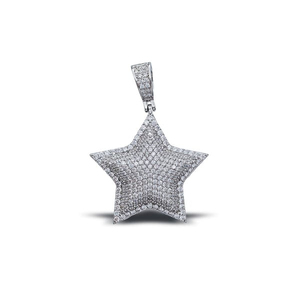 Poussière d'étoile unisexe pendentif Moissanite diamant Hip Hop Style argent plaqué or religieux hindouisme Affection cadeau de fête de mariage - Product Image 1