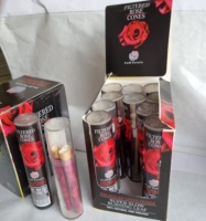 Cônes de rose roulés à la main Pack personnalisé 4 fournisseur indien enveloppes de rose de palmier papier à rouler rouleaux de rose embouts de verre en bois pour les états-unis