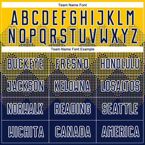 Wholesale Custom <b>Yellow</b> Navy Blue Gradient Soccer Jersey Halftone Pattern Football <b>Shirt</b> <b>Men</b> Team Uniform Breathable Sportswear - Product Image 4