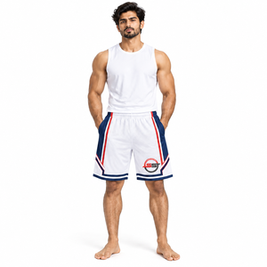 Shorts de basketball unisexes personnalisés en gros pour l'été 2026 – Modèle long, respirant, en coton et maille colorée, séchage rapide, style streetwear pour hommes - Product Image 1