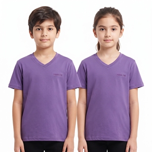 Camiseta Unisex para Niños, Cuello en V, Lisa, Informal, Manga Corta, Ropa Básica Informal para Niños, Proveedor de Ropa al por Mayor - Product Image 6