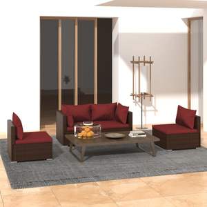 Conjunto de Muebles de Jardín Color Rojo Canela en Tono Marrón - Product Image 1