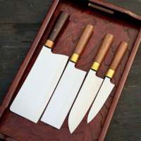 Ensemble de couteaux de chef en acier Damas de style japonais, faits à la main, 5 pièces, manches ambidextres, haute qualité, origine Pakistan, cadeau pour