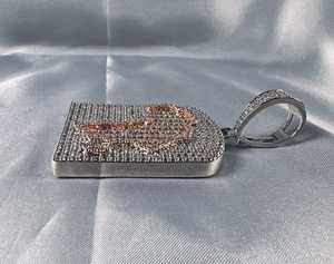 Colgante personalizado con mapa de África, colgante de diamante moissanita baguette personalizado, colgante bicolor, colgante hip hop para hombre, colgante de moda. - Product Image 3