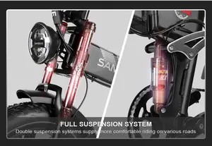 뜨거운 판매 40 km/h 고속 SAMEBIKE RS-A02 1200W 20 인치 접이식 ebike 지방 타이어 전자 자전거 1000 와트 전기 하이브리드 자전거