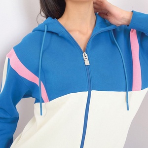 Custom <b>Women</b> Colorblock Tracksuit Two Piece Set Casual Heather Grey Zip Up Jacket Joggers <b>Sweatpants</b> <b>Women</b> Sportswear - Product Image 5