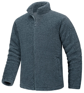 Men's <b>Sherpa</b> <b>Fleece</b> Jacket with Chest Pocket Custom Warm Winter Jacket Wholesale for Outdoor Wear winter Breathable - Product Image 2