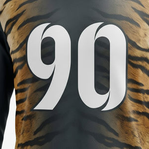 Uniforme de Fútbol Personalizado por Sublimación, 100% Poliéster, Estampado de Tigre, Jersey de Fútbol de Manga Larga y Conjunto de Pantalones Cortos, Ropa Deportiva para Hombre - Product Image 4