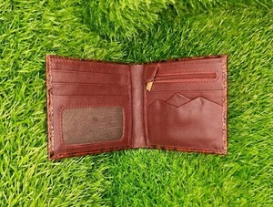 Premium Burgundy Alligator Embossed Leather Men's Bifold <b>Wallet</b> Stylish Multi Slot Card <b>Holders</b> with Zipper Pocket and ID Window - Product Image 6