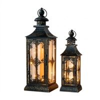 Lanterne suspendue en métal vintage, style fer antique, lanterne de tempête, lampe décorative de ferme, porte-bougie pour la décoration de la maison et du jardin