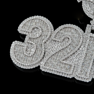 Colgante de Lujo con Diseño de Letra Personalizada, Estilo Hip Hop, Chapado en Rodio sobre Plata de Ley 925, con Diamantes de Moissanita VVS - Product Image 4