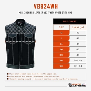 Custom <b>Men's</b> Genuine <b>Leather</b> Motorcycle Club <b>Vest</b> Quilted Biker Riding Waistcoat Premium Cowhide <b>Leather</b> Zip <b>Vest</b> - Product Image 5