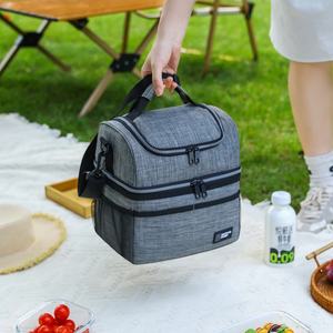 Premium Leakproof Meal Prep Bag Durable Thermal Food Carrier with Dual-Level Storage and Adjustable Shoulder Strap - Product Image 2