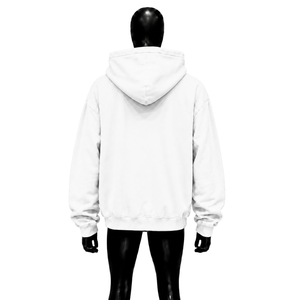 เสื้อฮู้ดดี้พรีเมียมสีขาวไซส์ใหญ่แบบซิป Unisex สตรีทแวร์ผ้าฟลีซหนานุ่ม  รับสกรีนโลโก้ ขายส่ง - Product Image 2