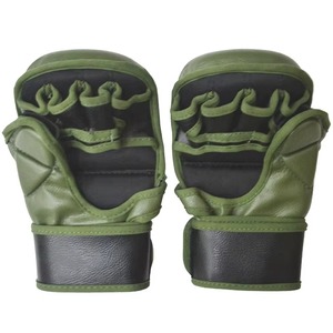Gants de MMA en cuir PU de qualité supérieure avec sangle de poignet réglable à boucle auto-agrippante, respirants, légers, à paume ouverte pour les arts martiaux professionnels - Product Image 4