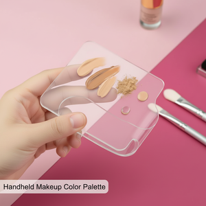 Paleta de Maquillaje Profesional de Acrílico Transparente, Placa de Mezcla de Gel para Uñas, Herramienta para Mezclar Base, Corrector y Pigmentos - Product Image 2