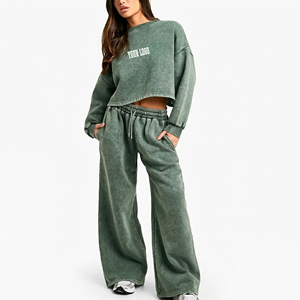 Survêtements d'hiver en coton respirant 100 % pour femmes, style streetwear, avec logo brodé personnalisé, vente en gros à prix réduit - Product Image 4