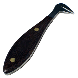 High-Tempered Reusable Veterinary Hoof Buffer with Dark Wood Handle and Precision <b>Brass</b> <b>Nails</b> for Horse Care-Farrier Tools - Product Image 3