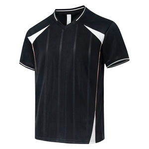 Custom Quick-drying Jersey <b>T</b>-<b>shirt</b> Men's Soccer Style V-neck <b>T</b>-<b>Shirt</b> Contrast Color Collar Raglan Stripes Trendy Jersey Tees - Product Image 3