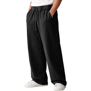 Men Baggy Wide-Leg Cotton Jogger Pants Loose Drawstring Waist Adjustable Cuffs Lounge <b>Athletic</b> Jogger Pants MADE BY BS - Product Image 3