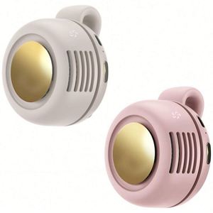 Ventilateur portable sans pales 1000 mAh 2,1 W, rechargeable USB, 5 vitesses, mini, à clipser, à suspendre à la taille, en ABS, effet tourbillon - Product Image 4