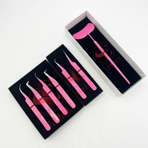 La plus nouvelle pince à cils en acier inoxydable à paillettes roses antidérapantes - Product Image 1